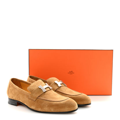 Hermes Suede Goatskin Paris Loafers 39 Marron Havane 10 of 10