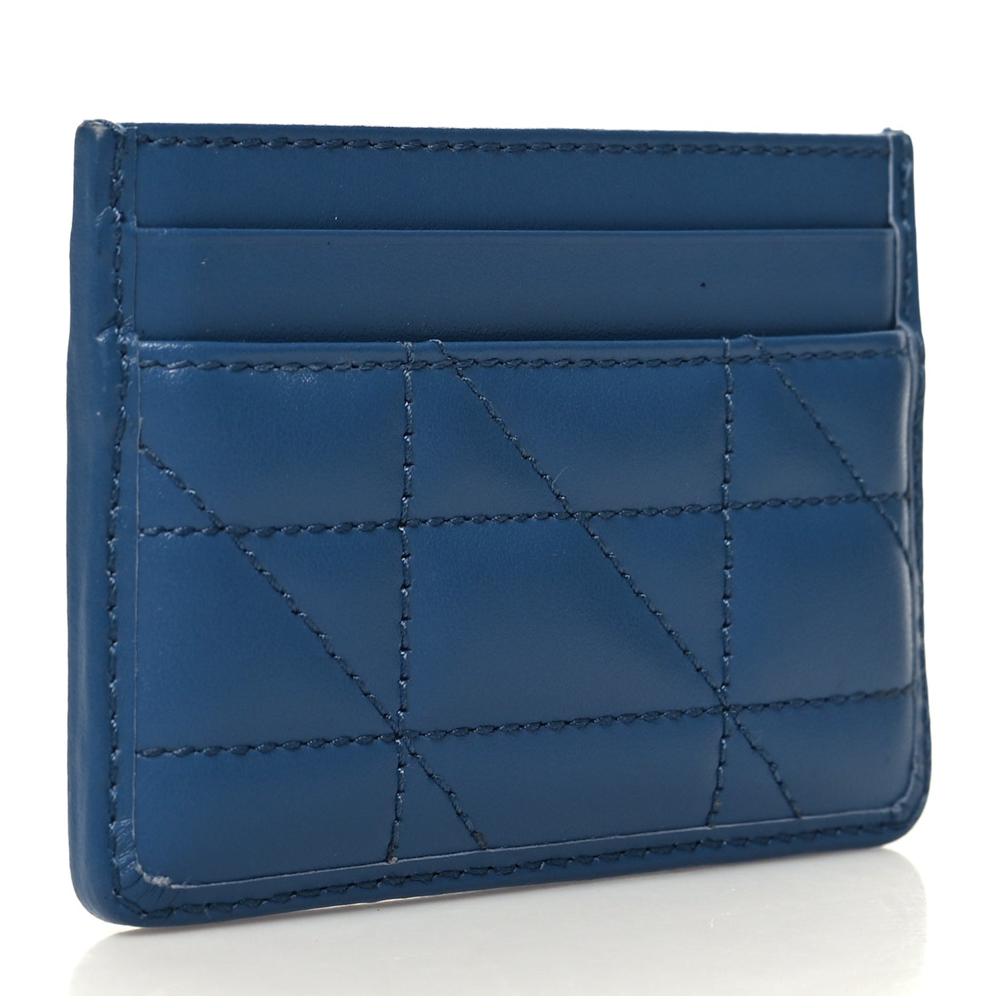 Calfskin Matelasse Aria GG Marmont Card Holder Clear Blue