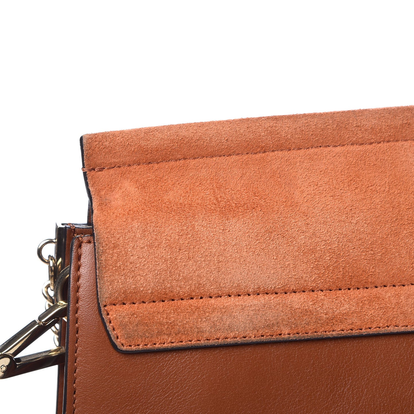 Suede Calfskin Medium Faye Shoulder Bag Tobacco