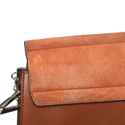 Chloe Suede Calfskin Medium Faye Shoulder Bag Tobacco 9 of 12