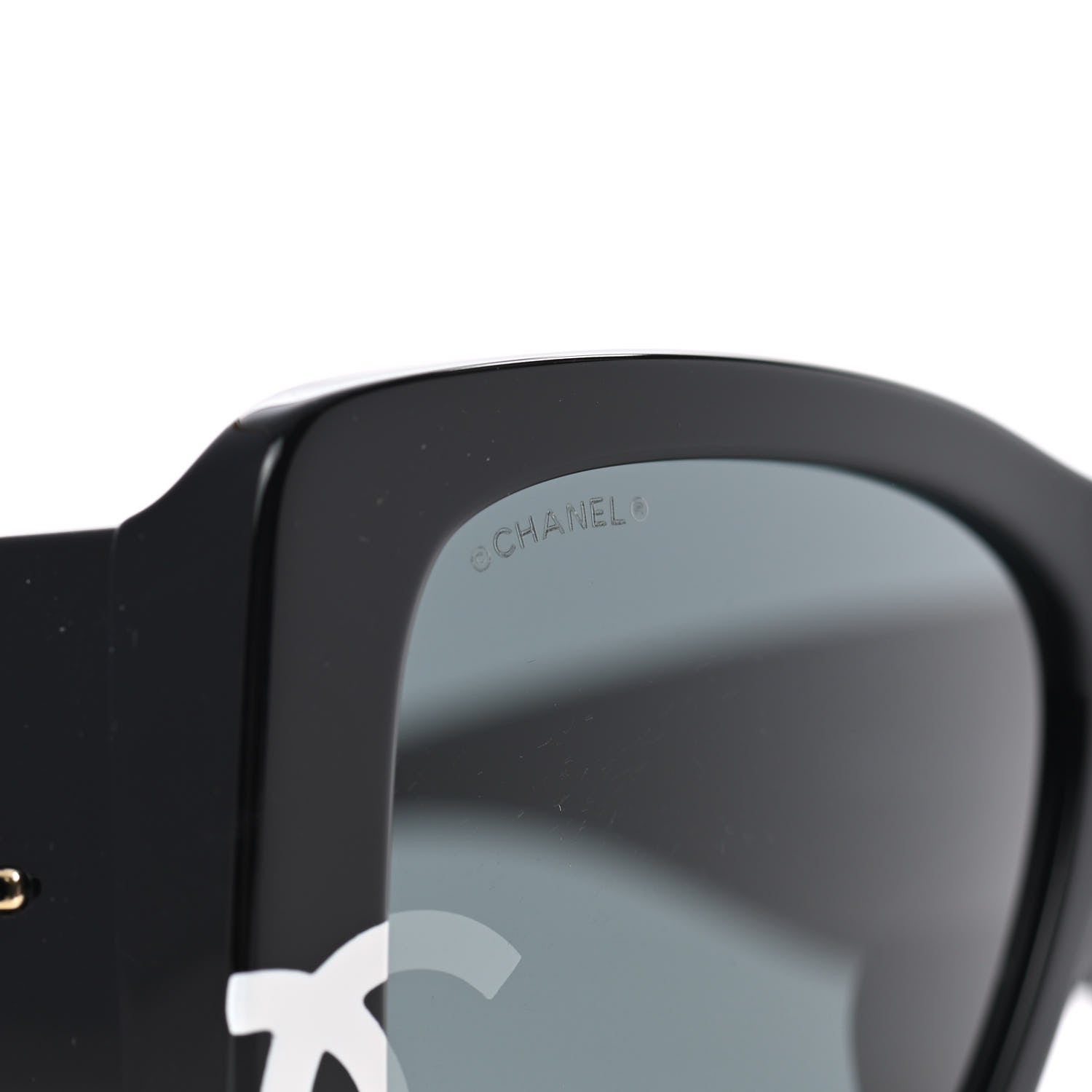 Chanel Acetate CC Logo Square Sunglasses 71472 Black 7 of 8