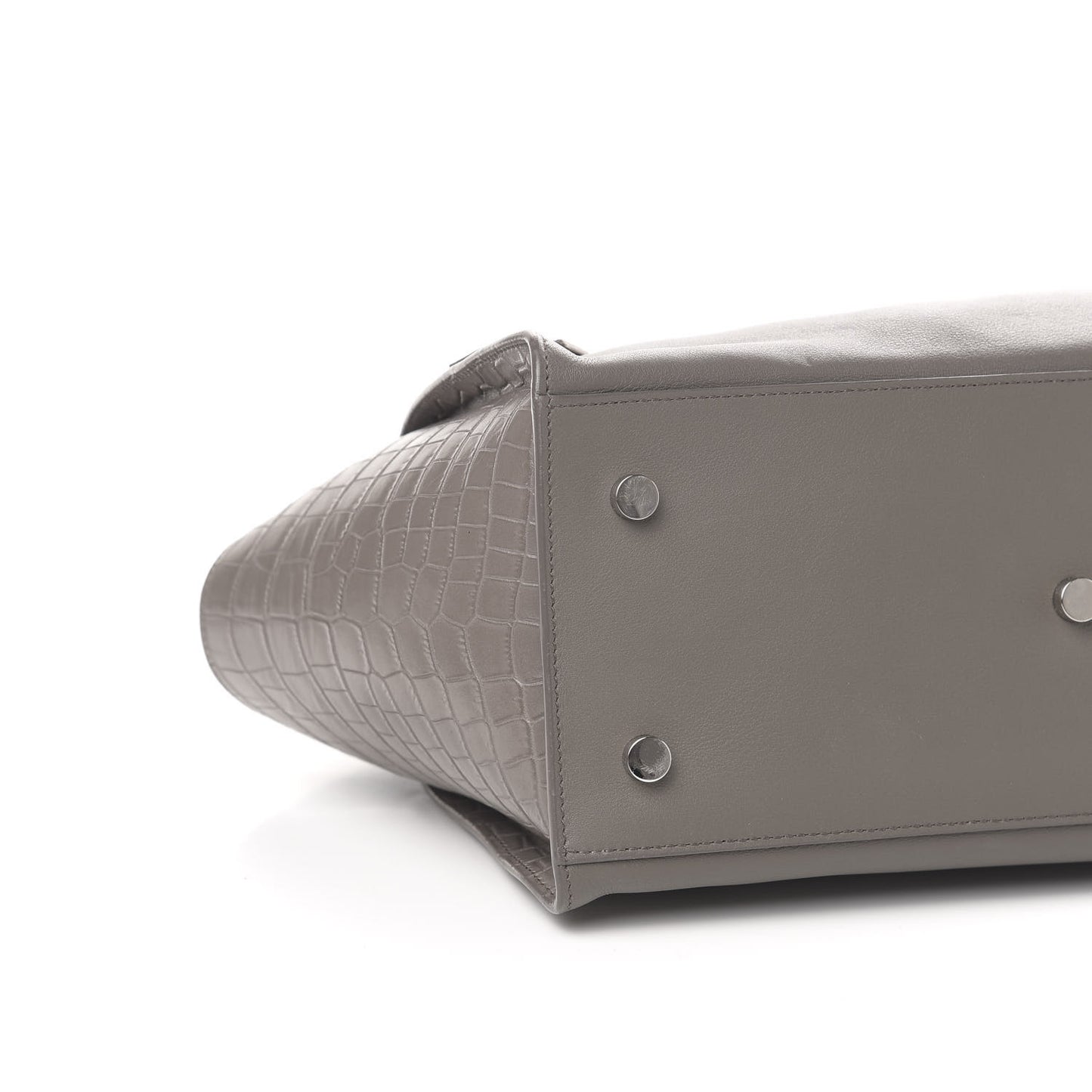Smooth Calfskin Crocodile Embossed Small Monogram Downtown Cabas Earth