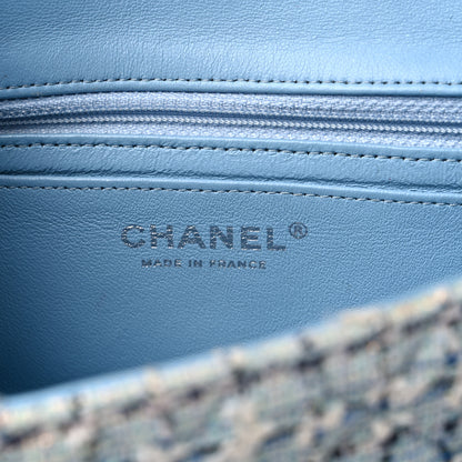 Chanel Tweed Braid Mini Flap Blue White Navy 6 of 12