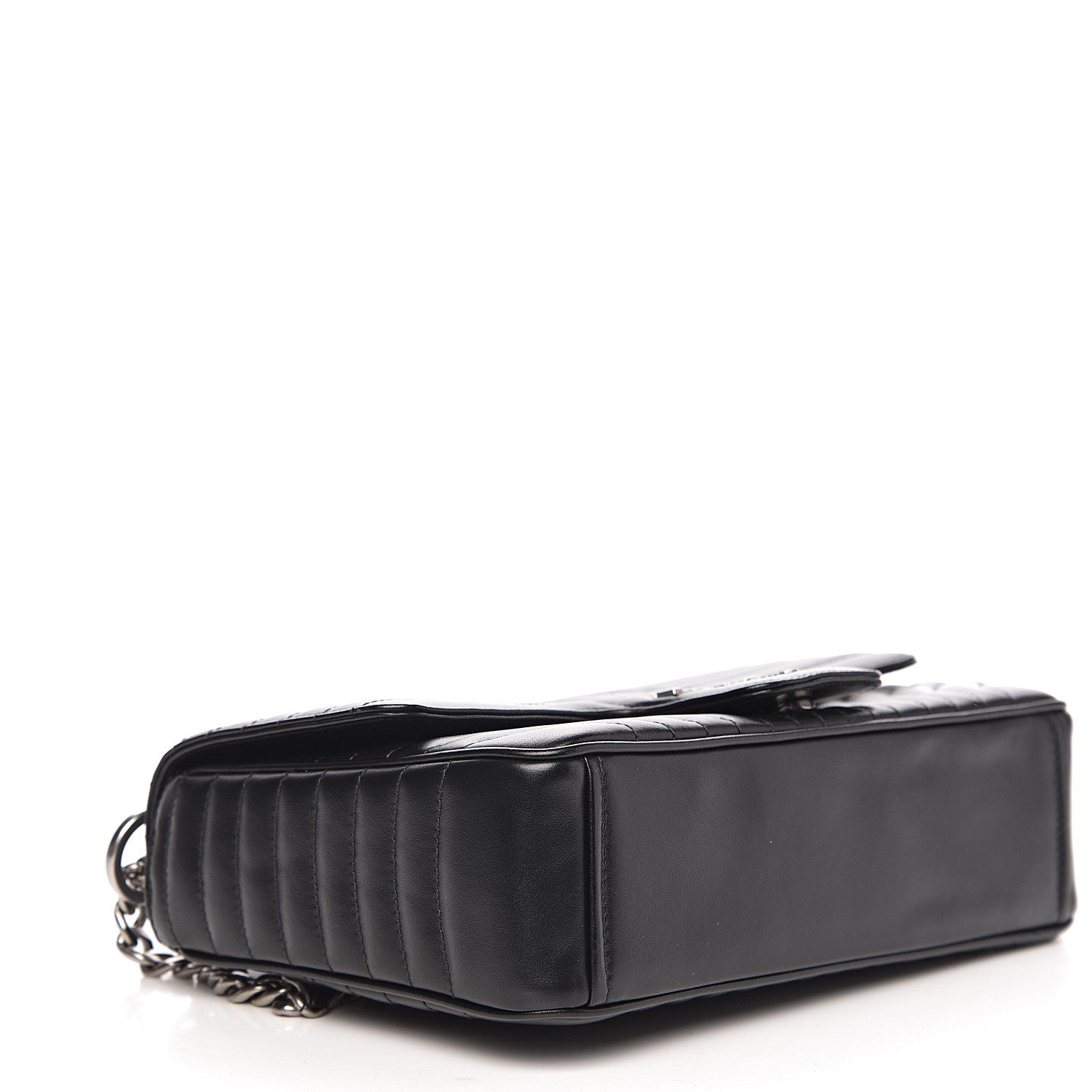 Prada Soft Calfskin Impunture Diagramme Medium Chain Flap Shoulder Bag Black 3 of 8