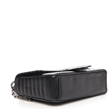 Prada Soft Calfskin Impunture Diagramme Medium Chain Flap Shoulder Bag Black 3 of 8