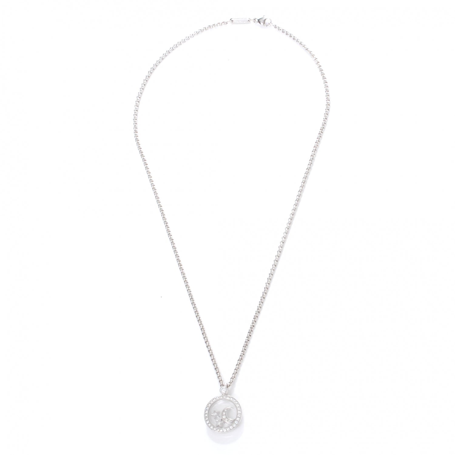 Chopard 18k Diamond Happy Diamonds Stars Moon Necklace 2 of 6