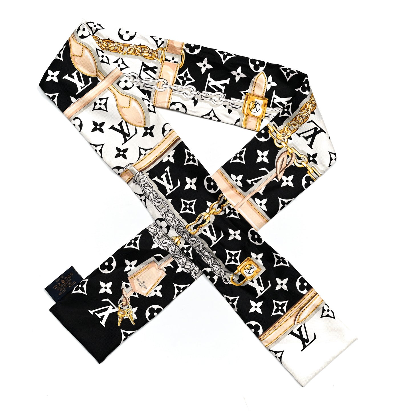 Silk Monogram Confidential Bandeau Black