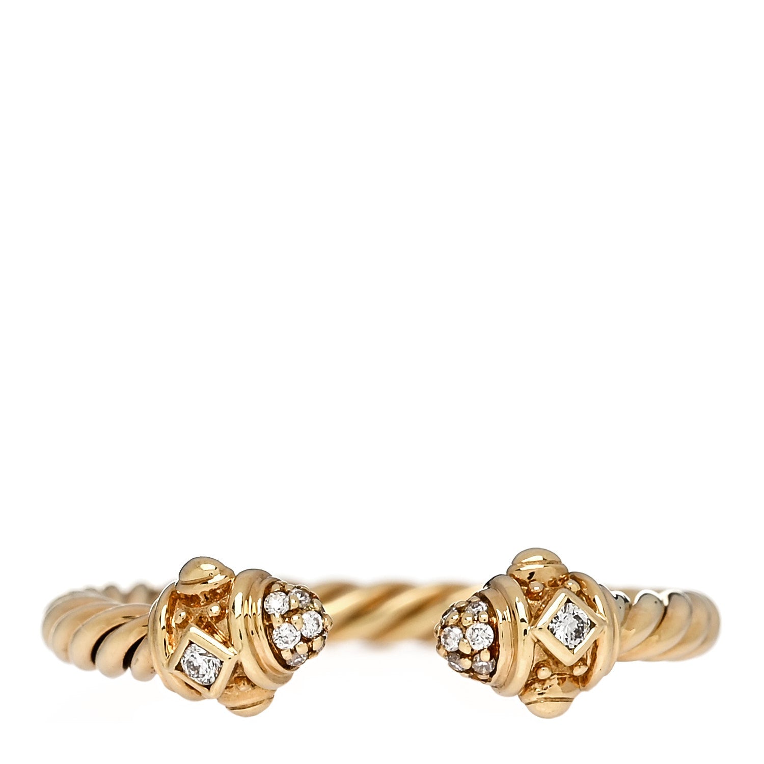 David Yurman 18K Yellow Gold Diamond Renaissance Ring 52 6 1 of 5