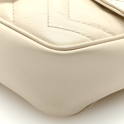 Gucci Calfskin Matelasse Super Mini GG Marmont Shoulder Bag White 8 of 9