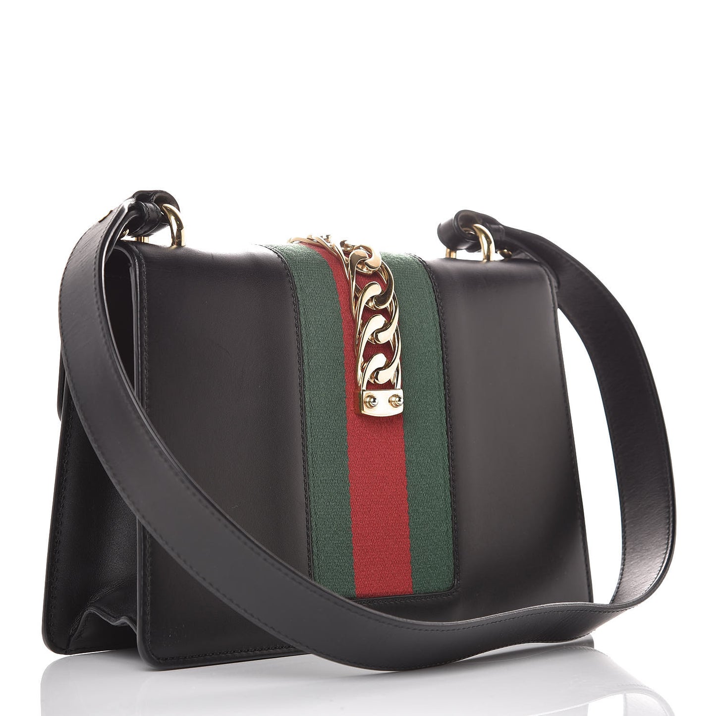 Calfskin Small Sylvie Shoulder Bag Black