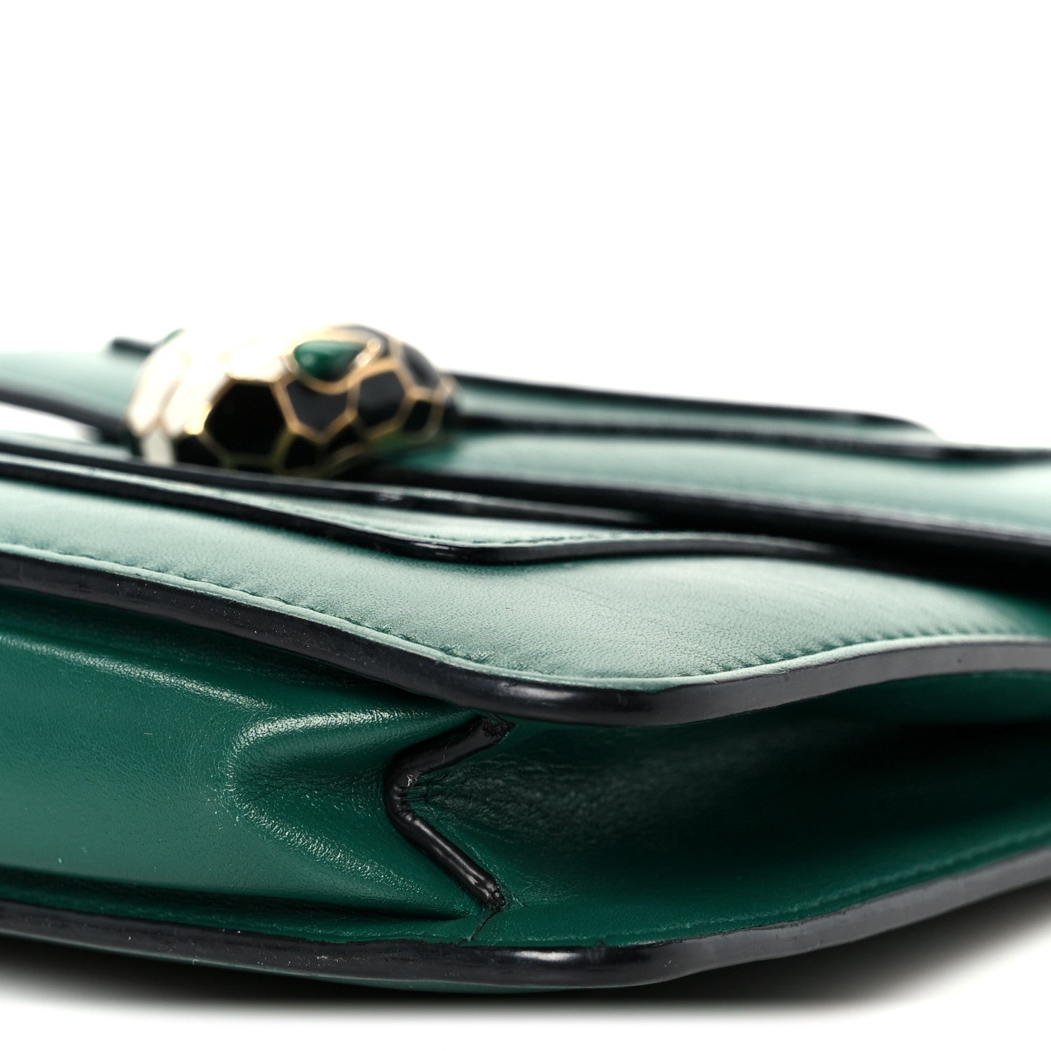 Bulgari Calfskin Small Serpenti Forever Snake Strap Crossbody Bag Emerald Green 11 of 11