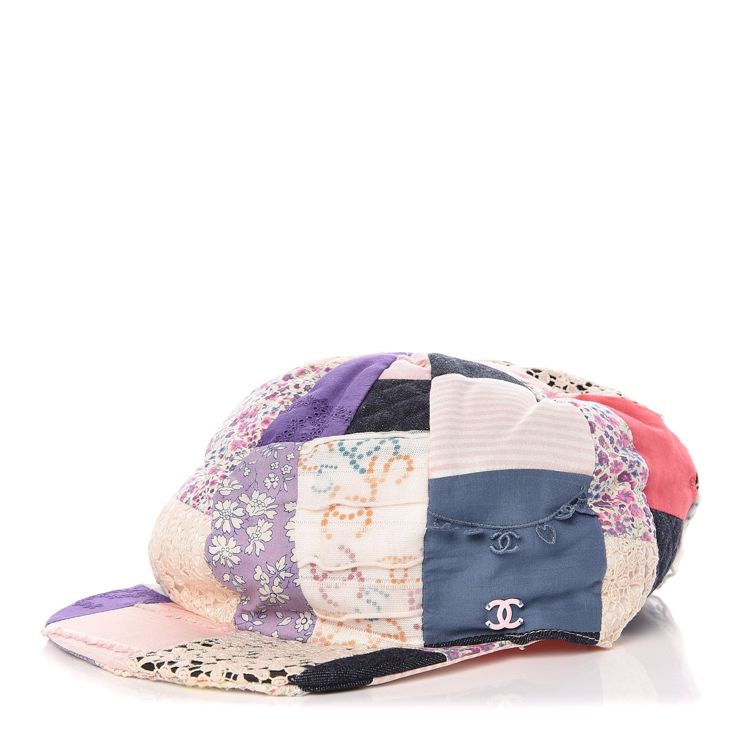 Fabric Patchwork Cap Hat M Multicolor