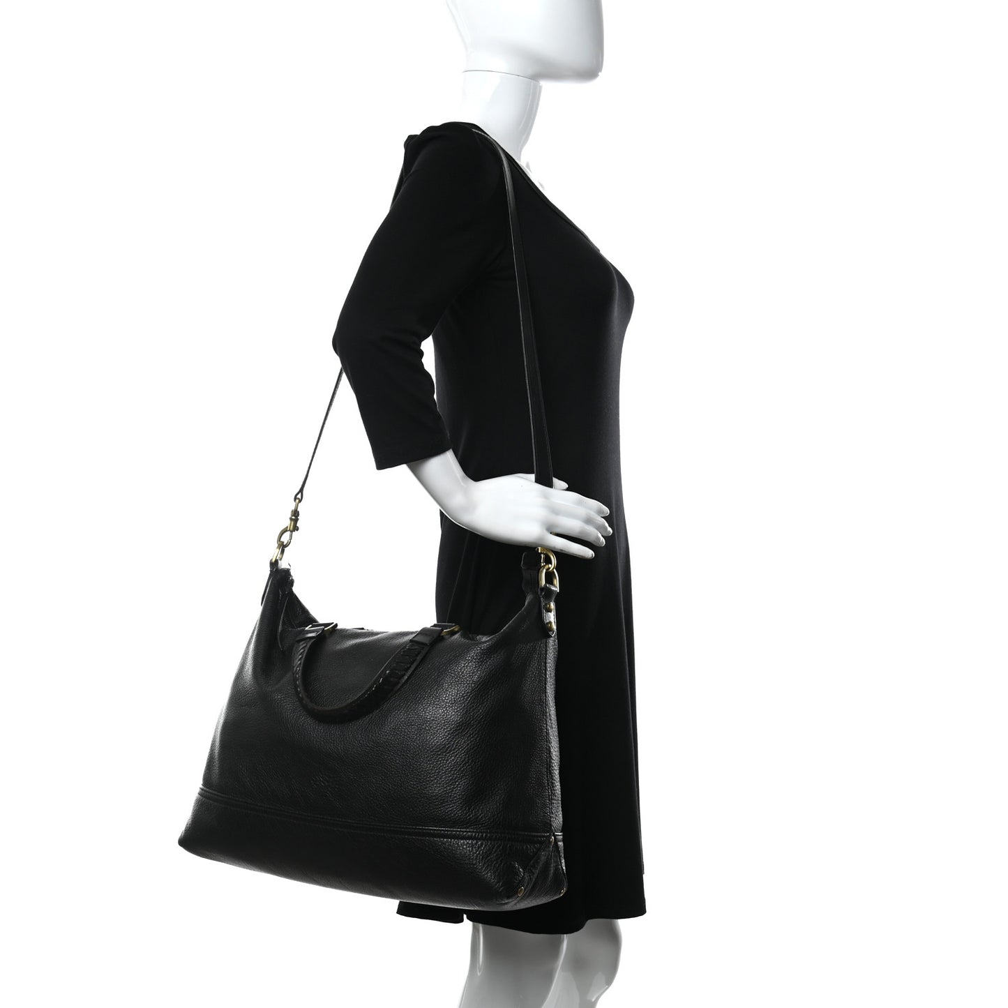 Pebbled Calfskin Effie Tote Black