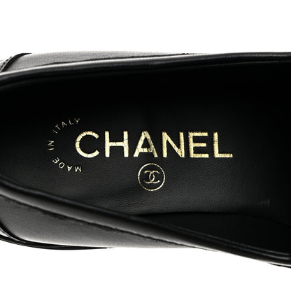 Chanel Lambskin Quilted CC Turnlock Loafers 36.5 Black 6 of 9