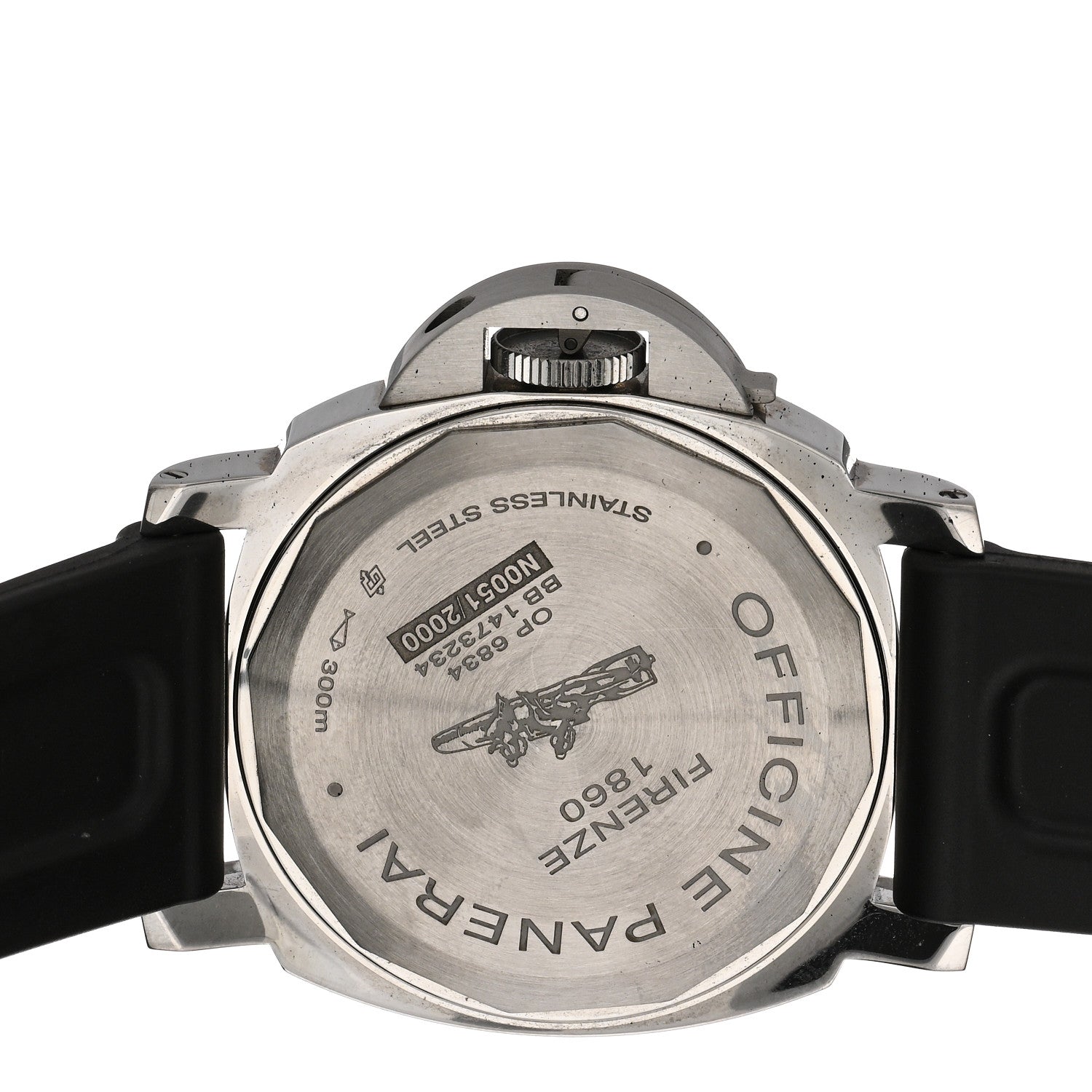 Panerai Stainless Steel Rubber 44mm Luminor Base Manual Winding Watch Black PAM00390 4 of 5