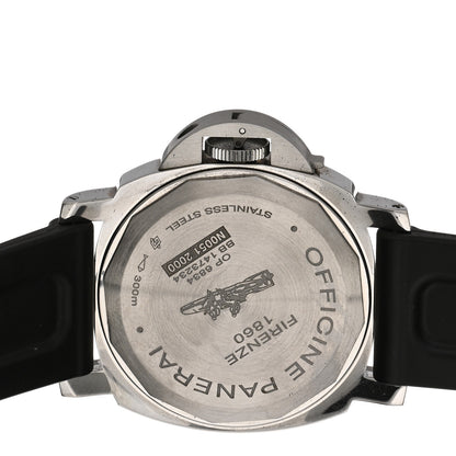 Panerai Stainless Steel Rubber 44mm Luminor Base Manual Winding Watch Black PAM00390 4 of 5