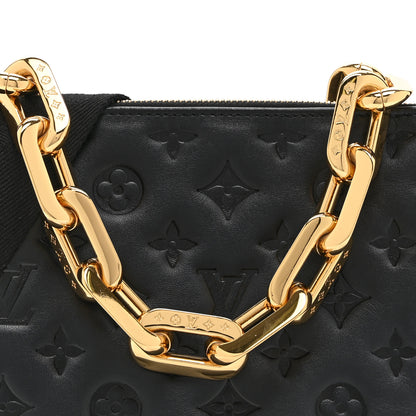 Louis Vuitton Lambskin Embossed Monogram Scarf Coussin PM Black 7 of 9