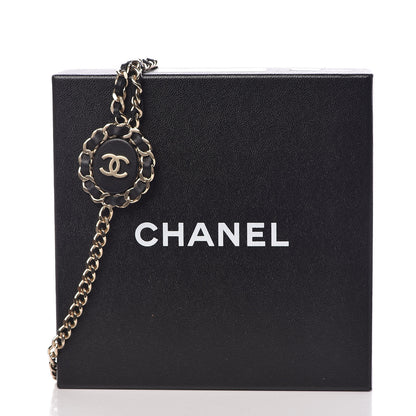 Chanel Lambskin CC Long Chain Necklace Black Gold 10 of 10