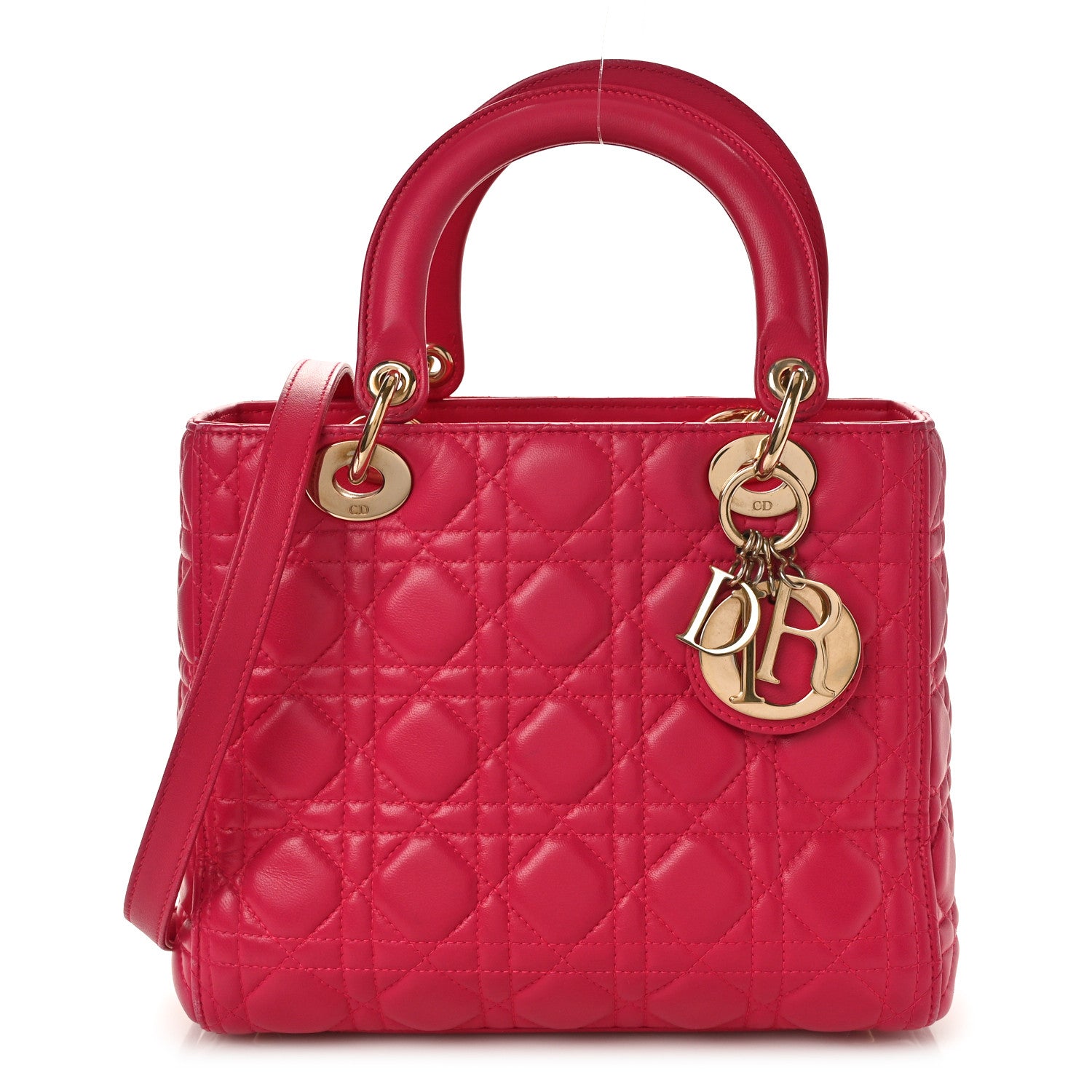 Christian Dior Lambskin Cannage Medium Lady Dior Fuchsia 1 of 13
