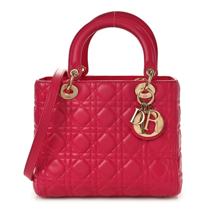 Christian Dior Lambskin Cannage Medium Lady Dior Fuchsia 1 of 13