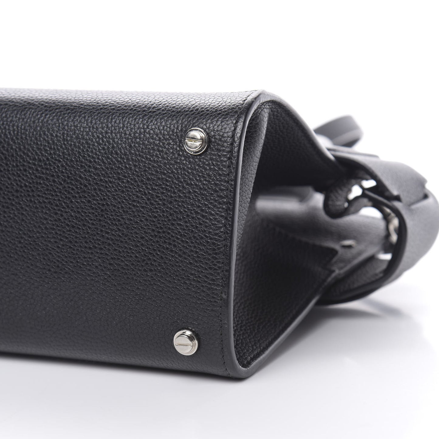 Grained Calfskin Mini Horizon Satchel Black