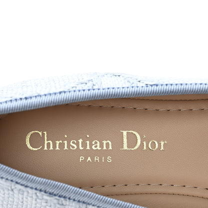 Christian Dior Raffia Cannage Ballet Flat 38 Bleu Pastel 8 of 12