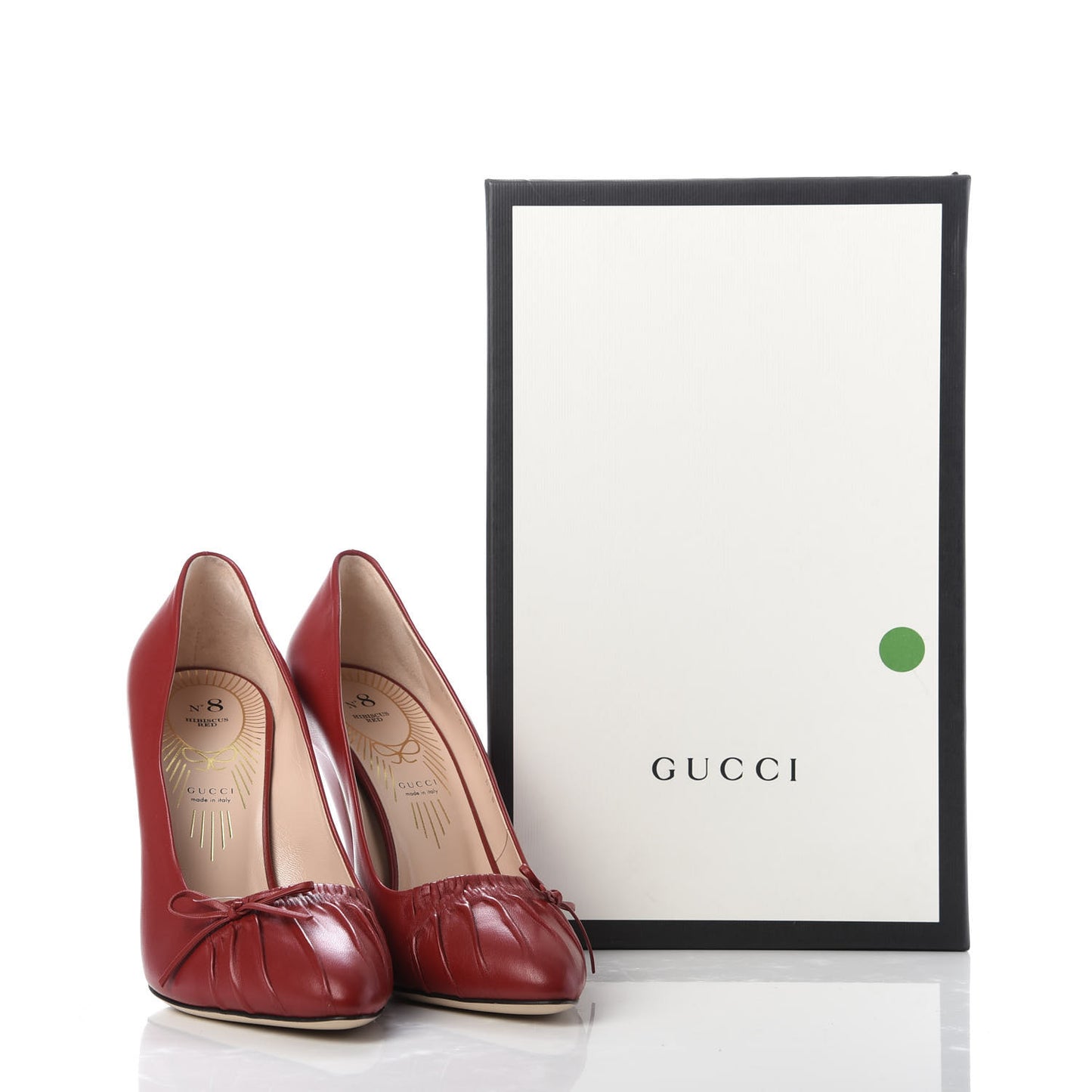 Nappa Bow High Heel Pumps 38.5 Hibiscus Red