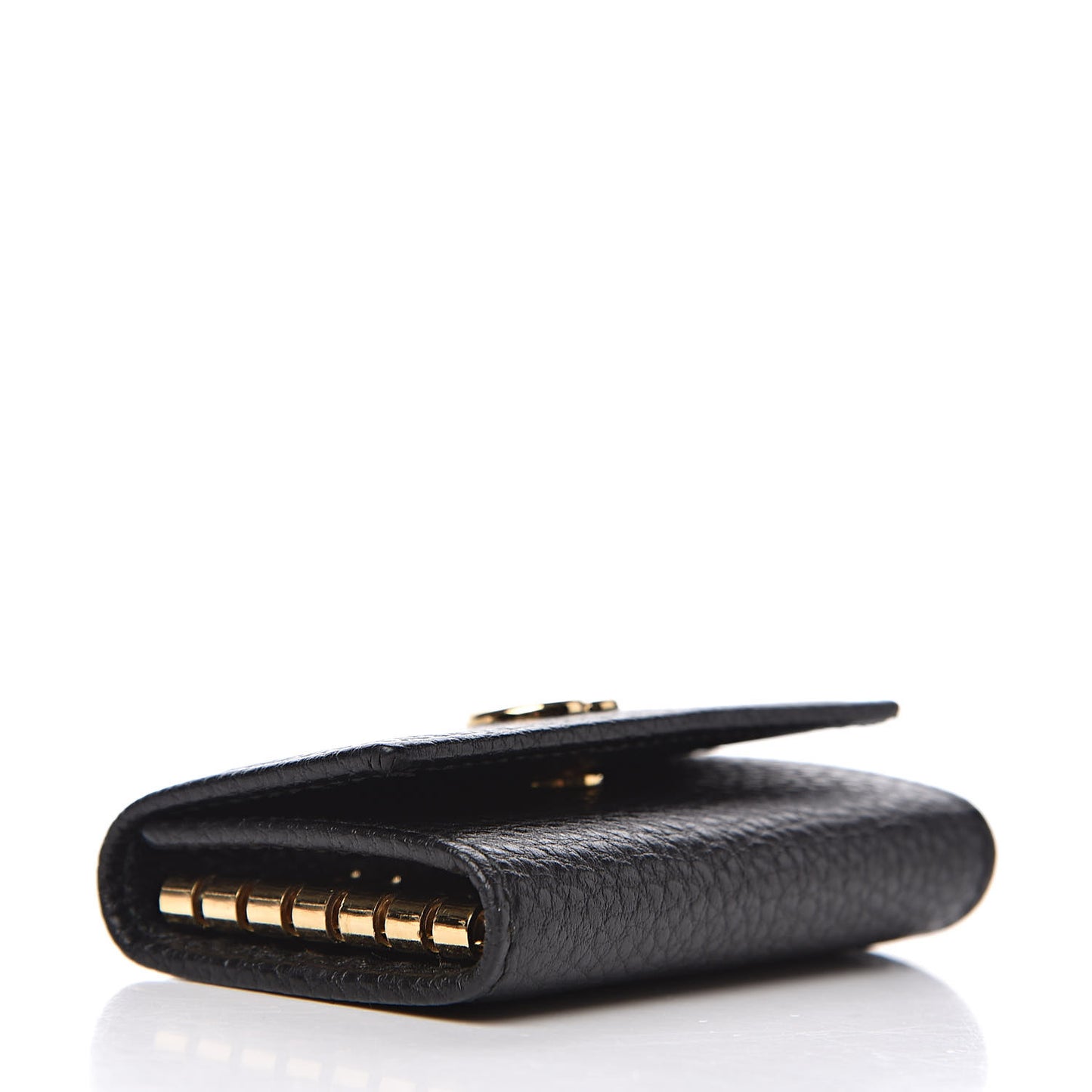 Pebbled Calfskin GG Marmont 6 Key Holder Black