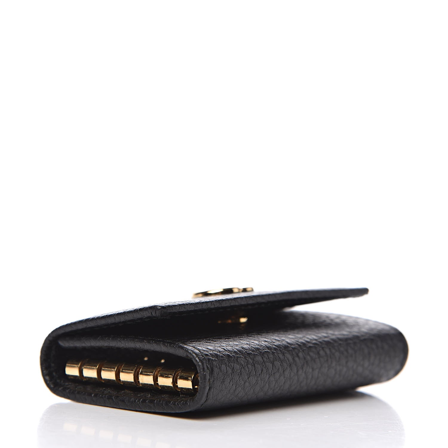 Gucci Pebbled Calfskin GG Marmont 6 Key Holder Black 4 of 6