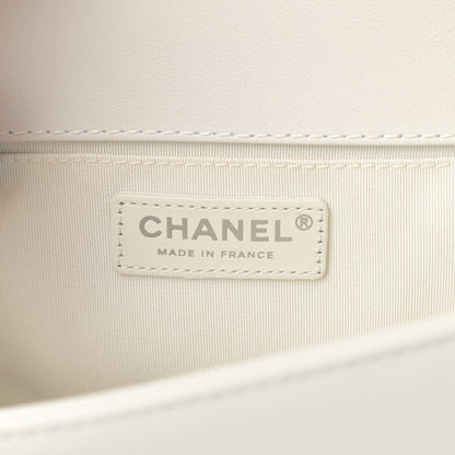 Chanel Calfskin Sequin Medium Boy Chanel Flap White 6 of 12