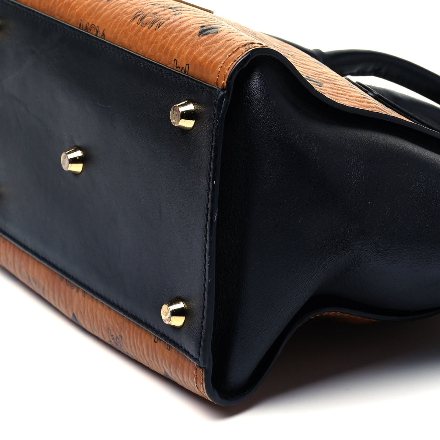 Visetos Small Kathy Double Zip Tote Cognac Black