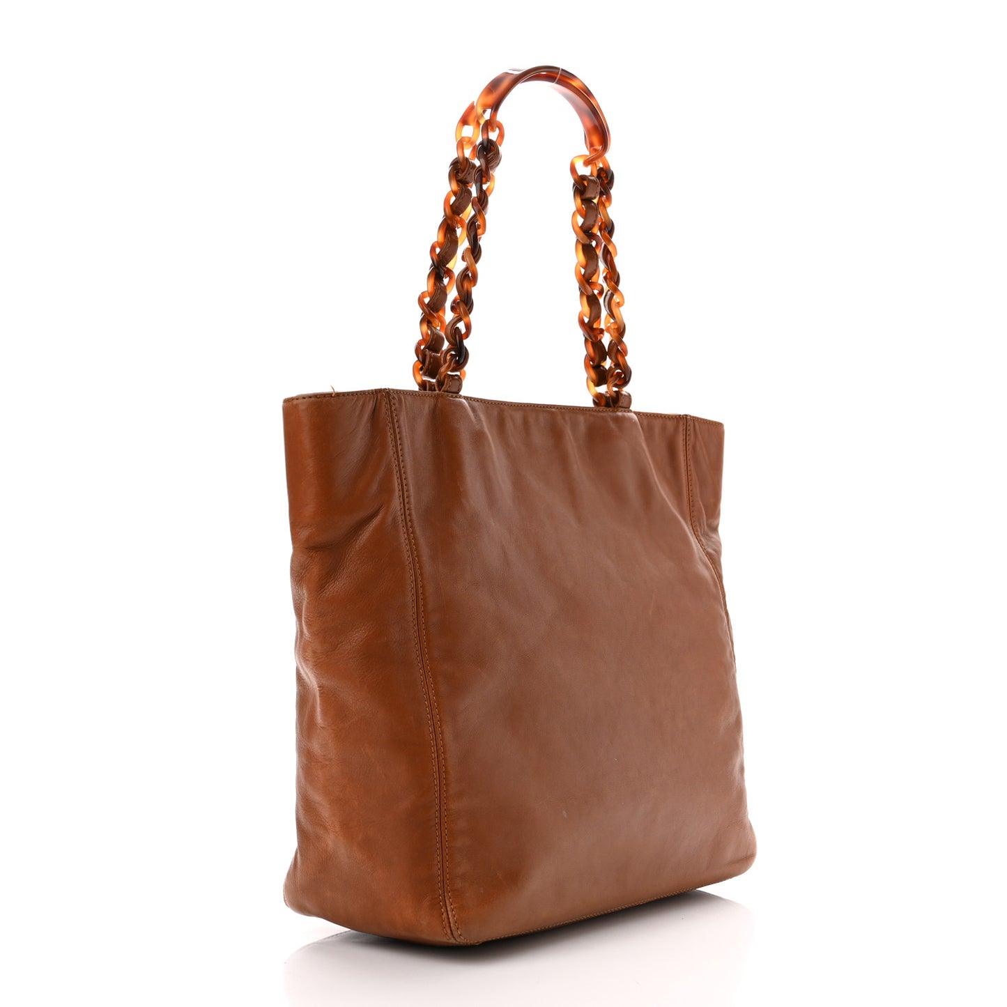 Lambskin Tortoise Chain CC Tote Brown