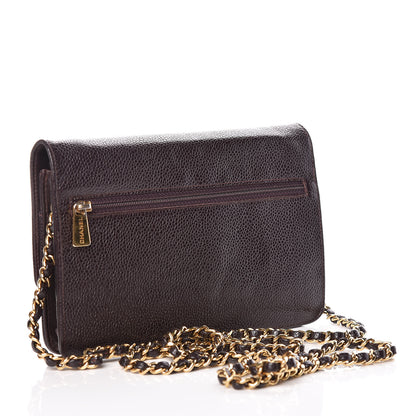 Chanel Caviar Timeless CC Wallet On Chain WOC Dark Brown 3 of 16