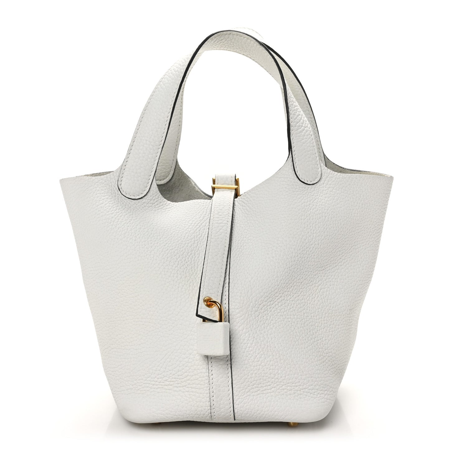 Taurillon Clemence Picotin Lock 18 PM New White