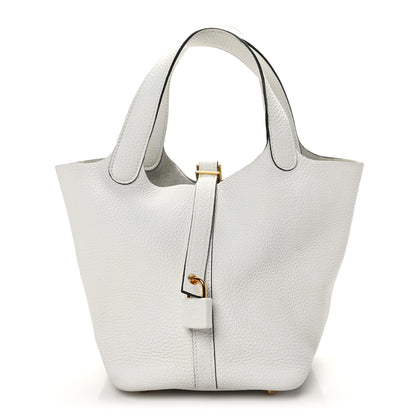 Hermes Taurillon Clemence Picotin Lock 18 PM New White 1 of 11