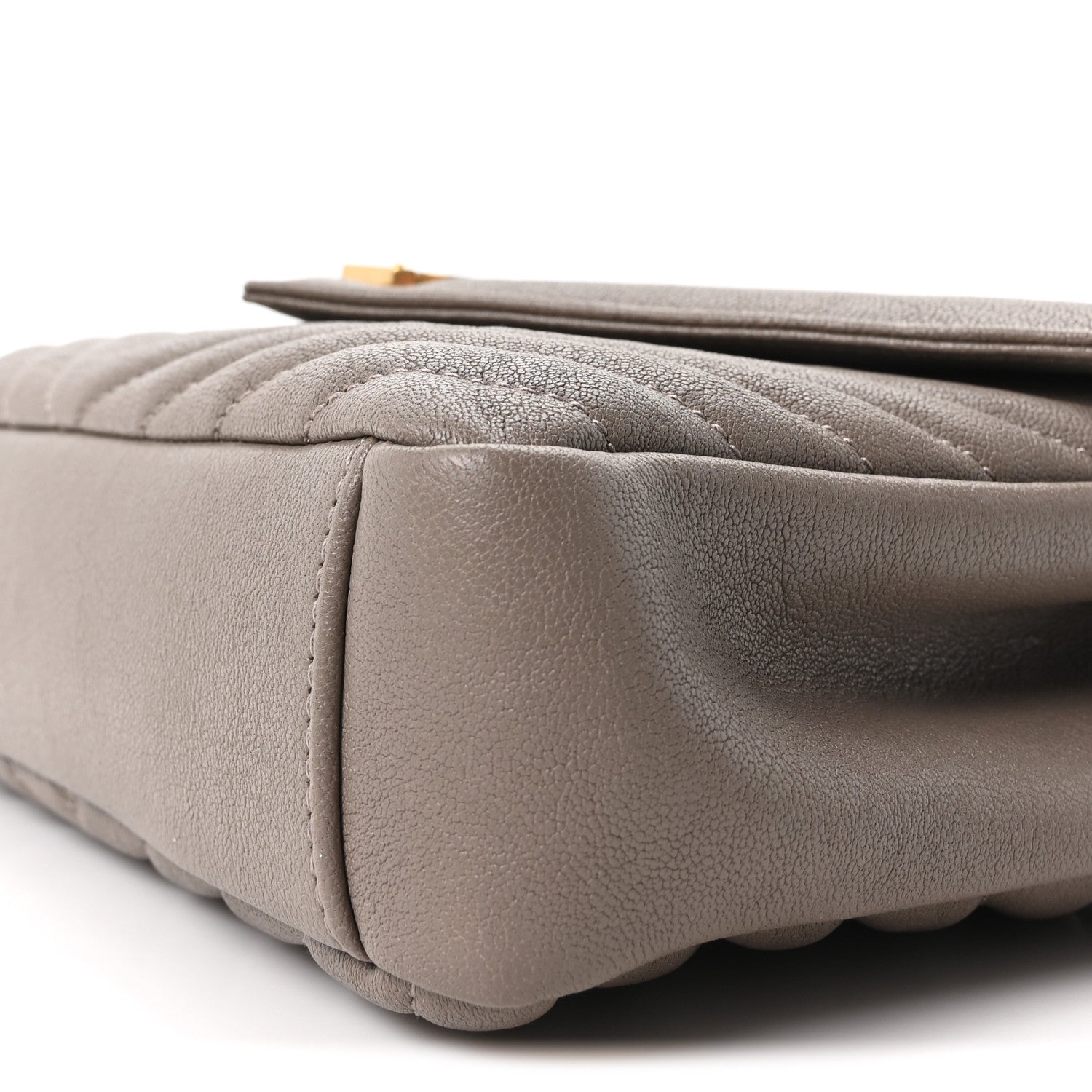 Saint Laurent Sheepskin Matelasse Chevron Monogram Medium College Bag Greyish Brown 10 of 10