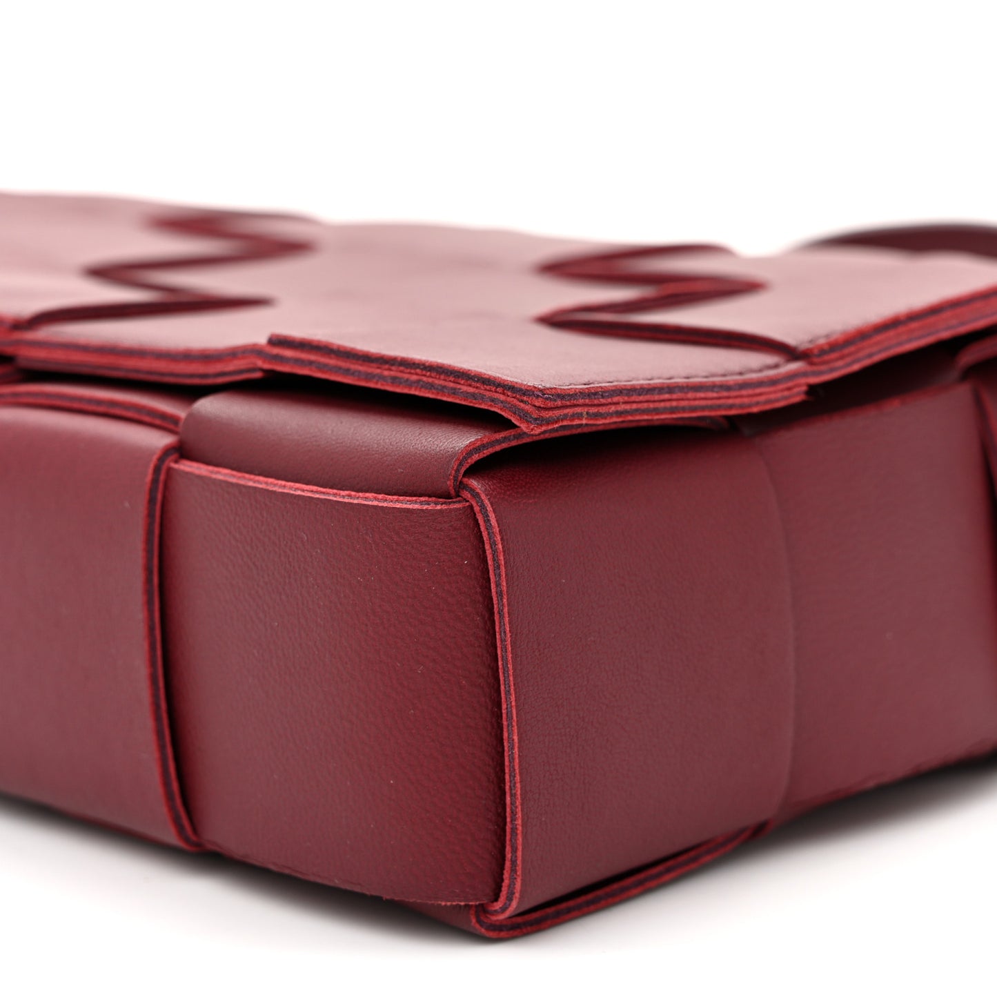 Lambskin Maxi Intreccio Cassette Crossbody Bag Barolo