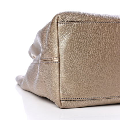 Gucci Metallic Pebbled Calfskin Medium Soho Chain Shoulder Bag Golden Beige 8 of 10