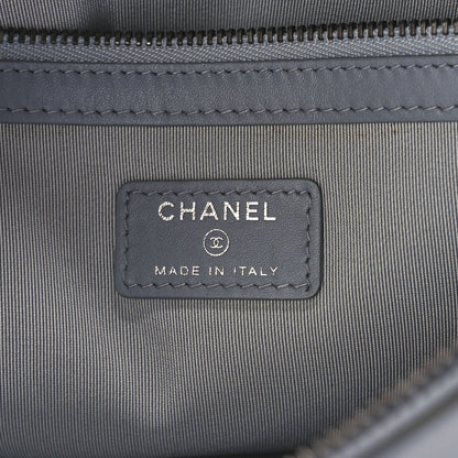 Chanel Calfskin Chain 20s Signe Medium Cosmetic Case Grey 6 of 10