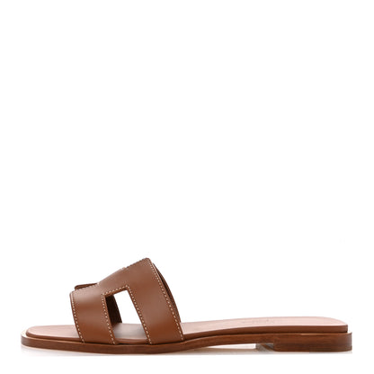 Hermes Box Calfskin Oran Sandals 36 Gold 36 Gold 1 of 9
