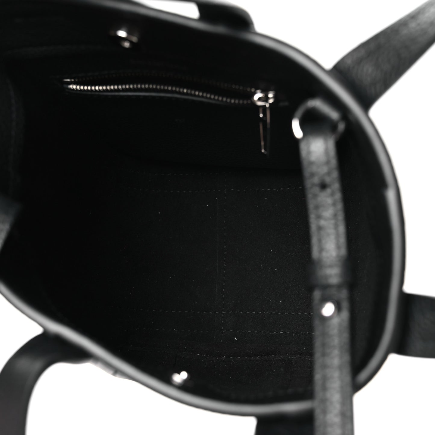 Grained Calfskin Mini 2.0 Everyday North South Shoulder Tote Bag Black