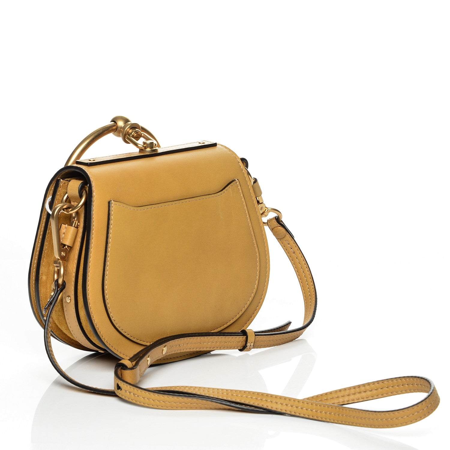 Chloe Calfskin Suede Small Nile Bracelet Bag Dusty Yellow 4 of 8