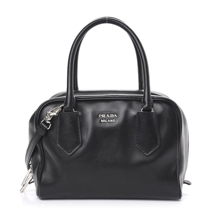 Prada Soft Calf Medium Inside Tote Black Mughetto 1 of 9