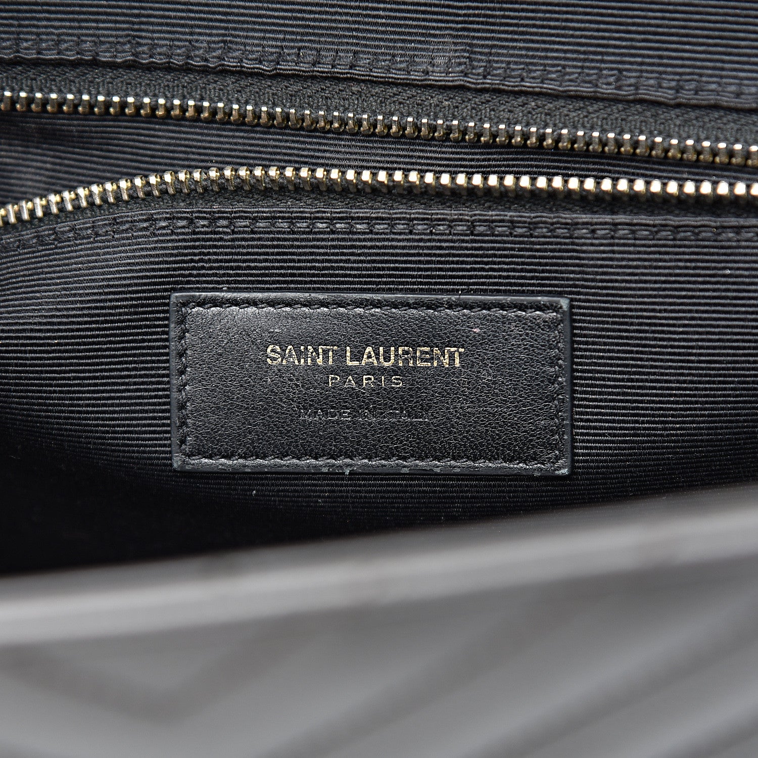 Saint Laurent Grain De Poudre Matelasse Chevron Large Monogram Satchel Earth 7 of 18