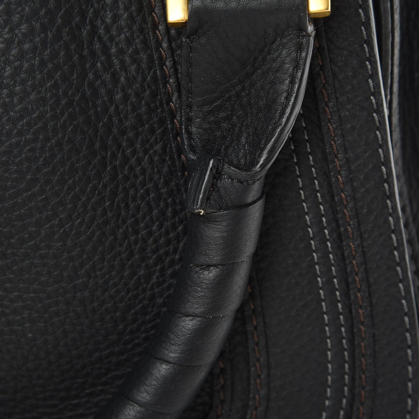 Calfskin Large Marcie Satchel Black