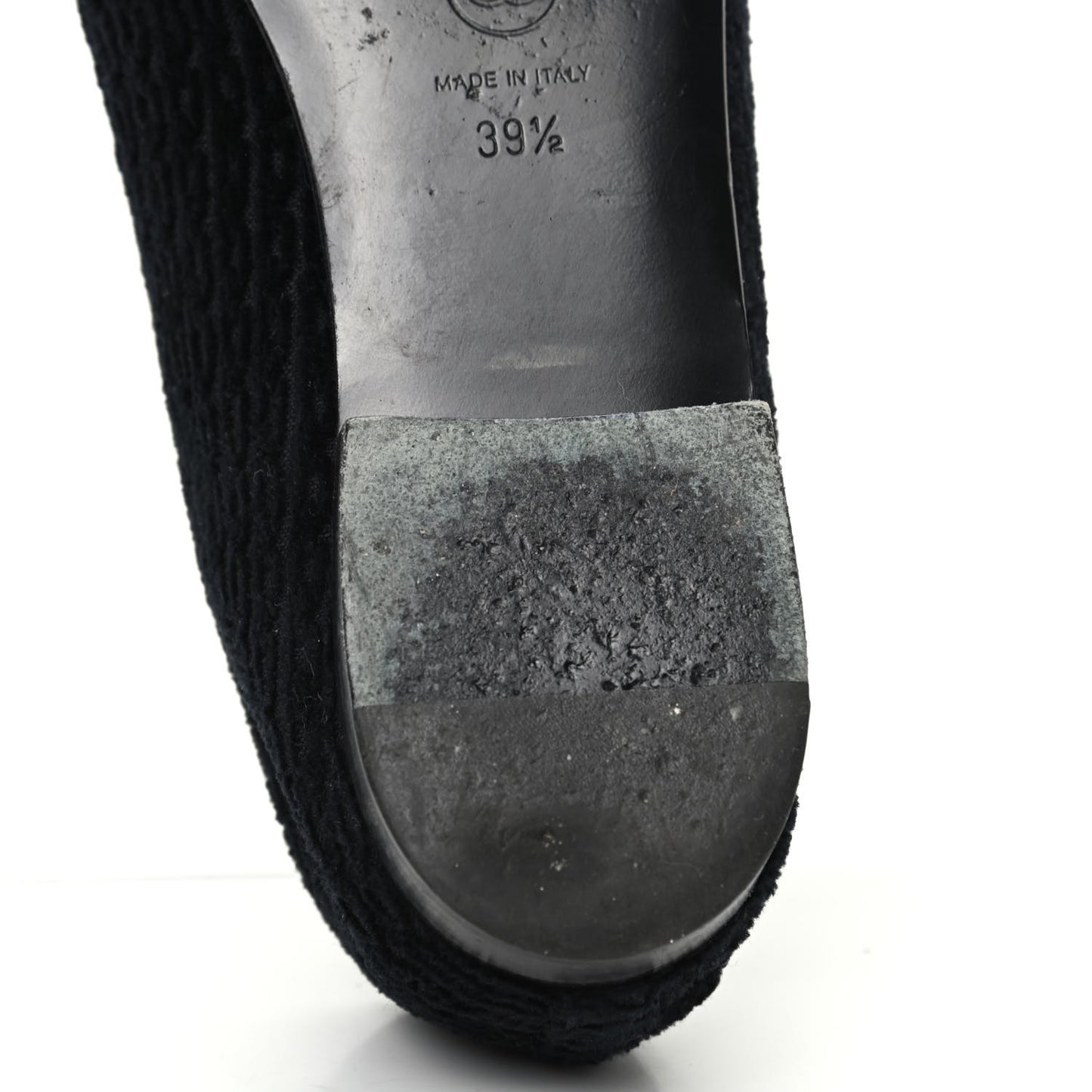 Tweed Caviar Cap Toe Ballerina Flats 39.5 Black