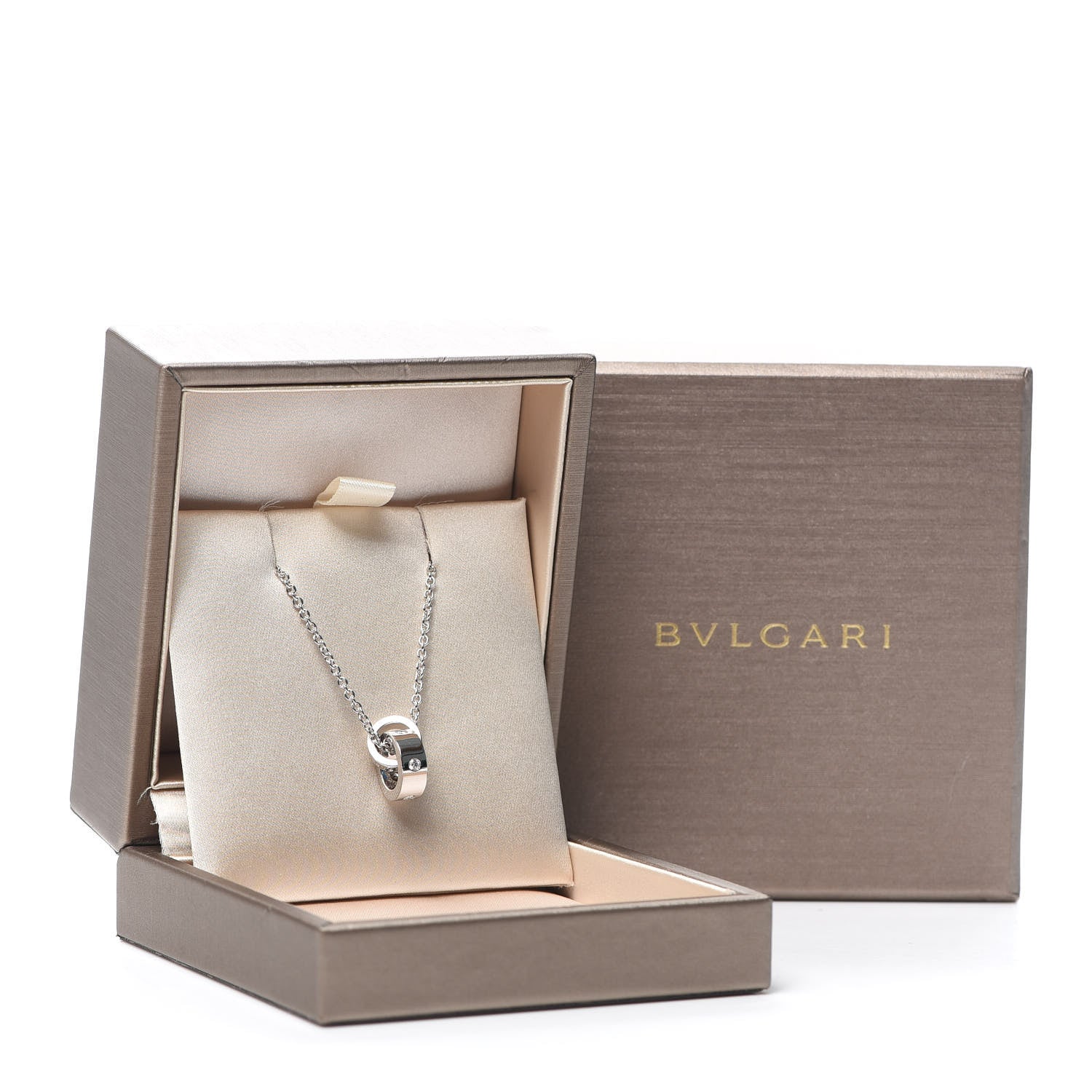 Bulgari 18K White Gold Diamond BVLGARI BVLGARI Link Pendant Necklace 7 of 7