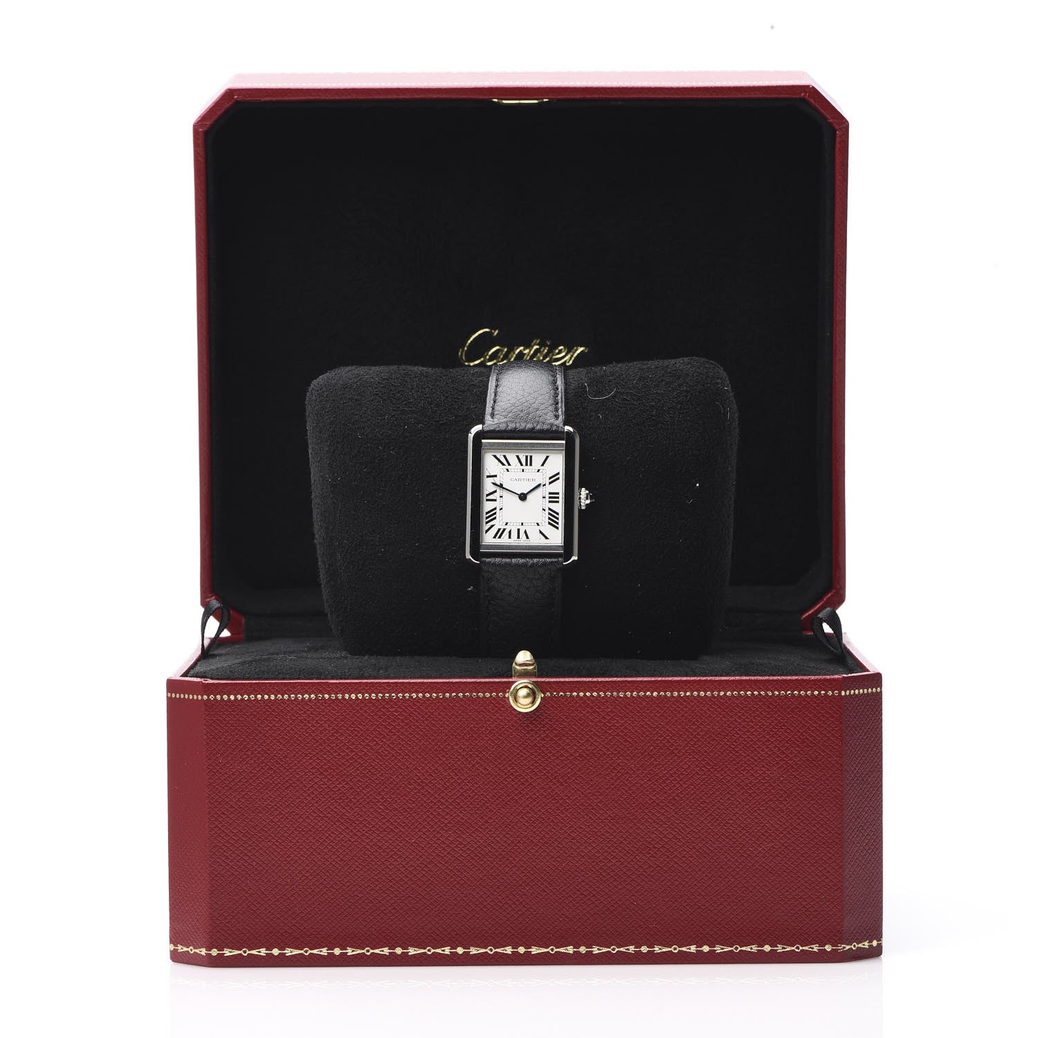 Cartier Stainless Steel Calfskin 24mm Tank Solo Quartz Watch 9 of 9