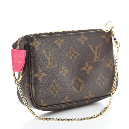 Louis Vuitton Monogram 2019 Christmas Animation Mini Courchevel Pochette Accessories Fuchsia 3 of 8