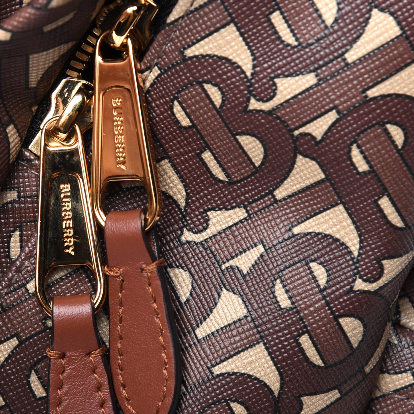 E-Canvas Monogram Stripe Backpack Bridle Brown